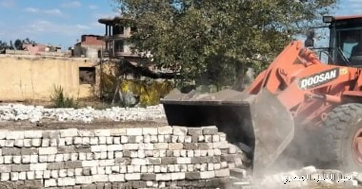 إزالة 10 مخالفات على مساحة 14 قيراطًا في مركز كفر الشيخ ضمن الموجة 27 للحملة الوطنية