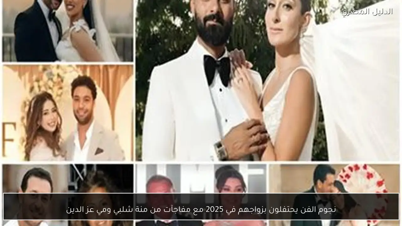 نجوم الفن يحتفلون بزواجهم في 2025 مع مفاجآت من منة شلبي ومي عز الدين