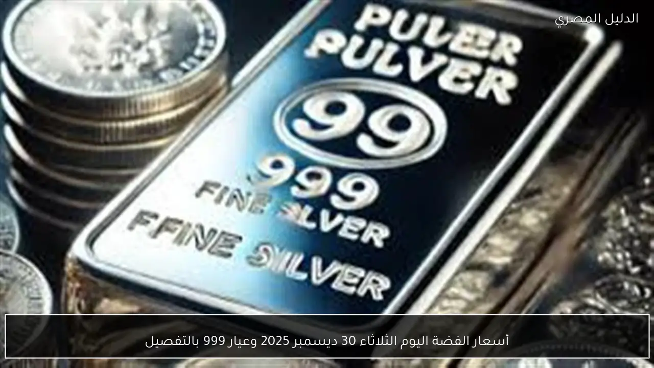 أسعار الفضة اليوم الثلاثاء 30 ديسمبر 2025 وعيار 999 بالتفصيل