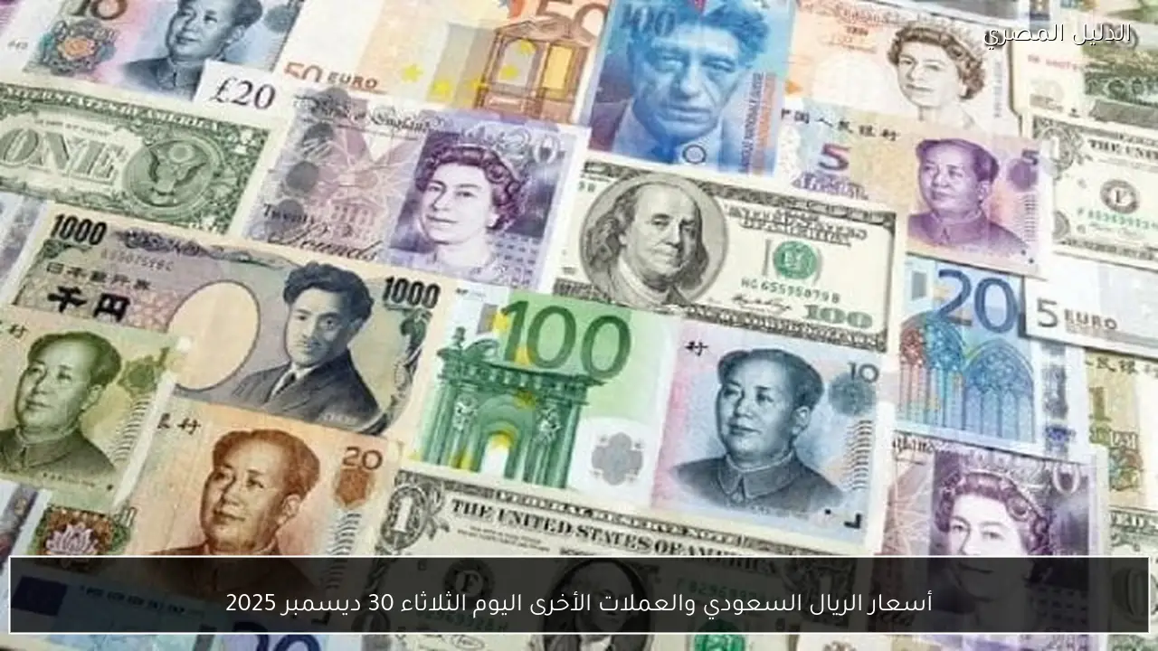 أسعار الريال السعودي والعملات الأخرى اليوم الثلاثاء 30 ديسمبر 2025