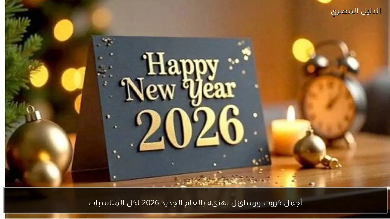 أجمل كروت ورسائل تهنئة بالعام الجديد 2026 لكل المناسبات