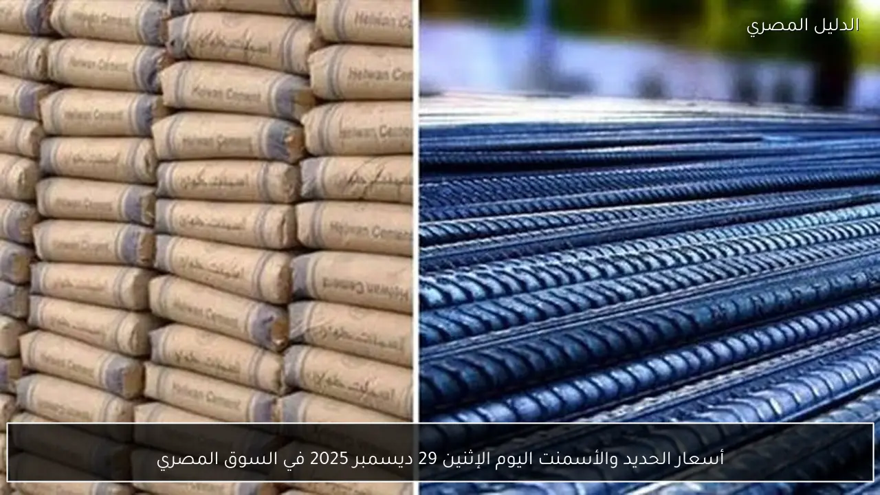 أسعار الحديد والأسمنت اليوم الإثنين 29 ديسمبر 2025 في السوق المصري