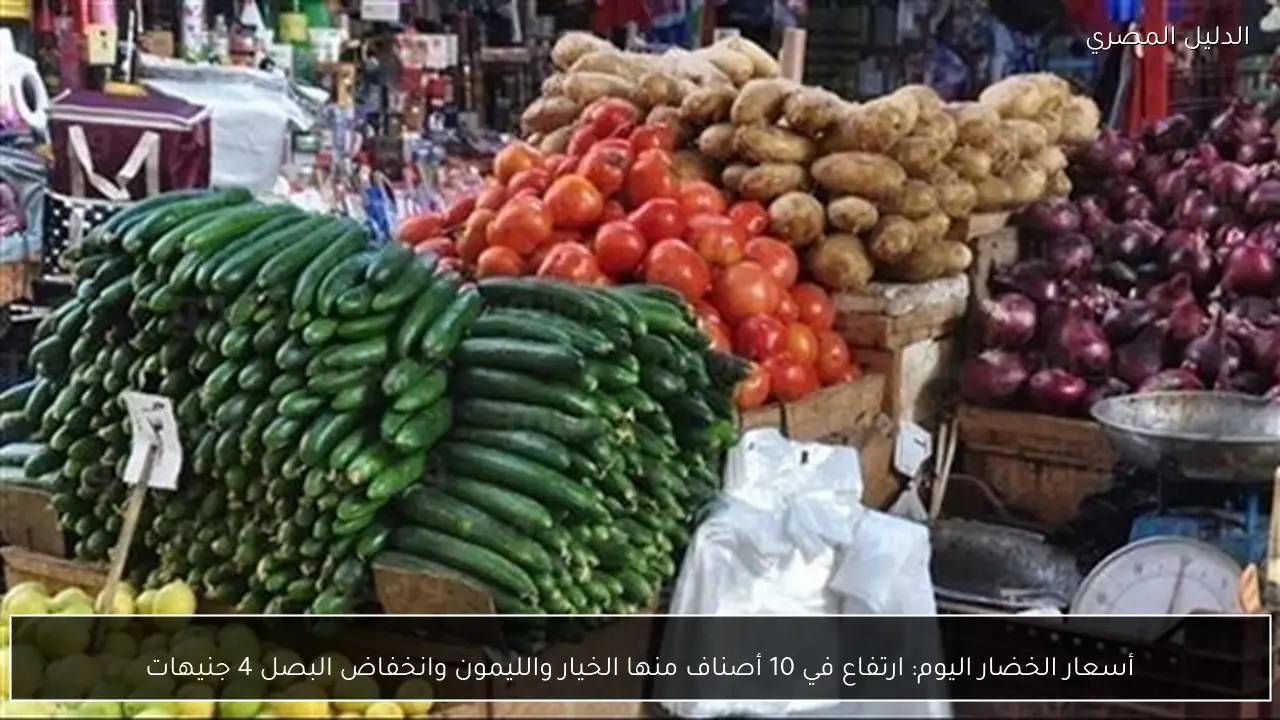 أسعار الخضار اليوم: ارتفاع في 10 أصناف منها الخيار والليمون وانخفاض البصل 4 جنيهات