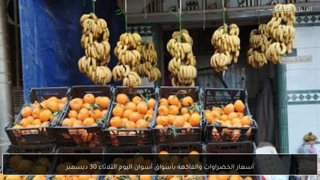 أسعار الخضراوات والفاكهة بأسواق أسوان اليوم الثلاثاء 30 ديسمبر