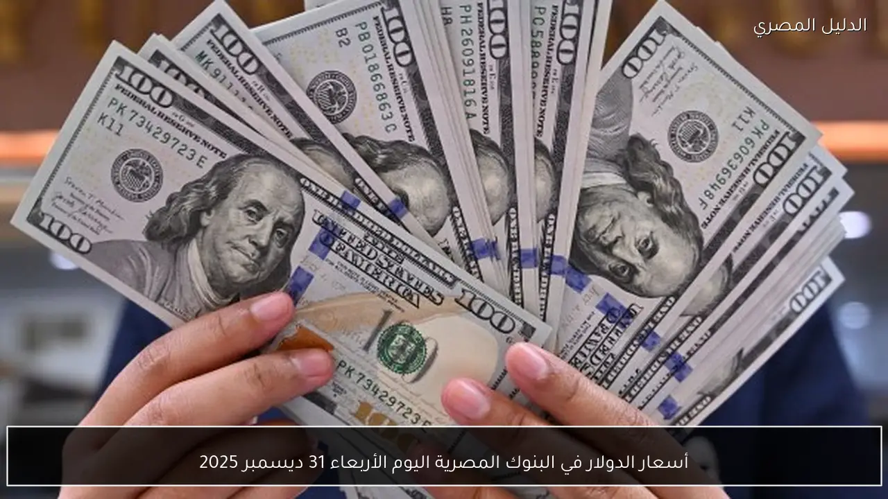 أسعار الدولار في البنوك المصرية اليوم الأربعاء 31 ديسمبر 2025