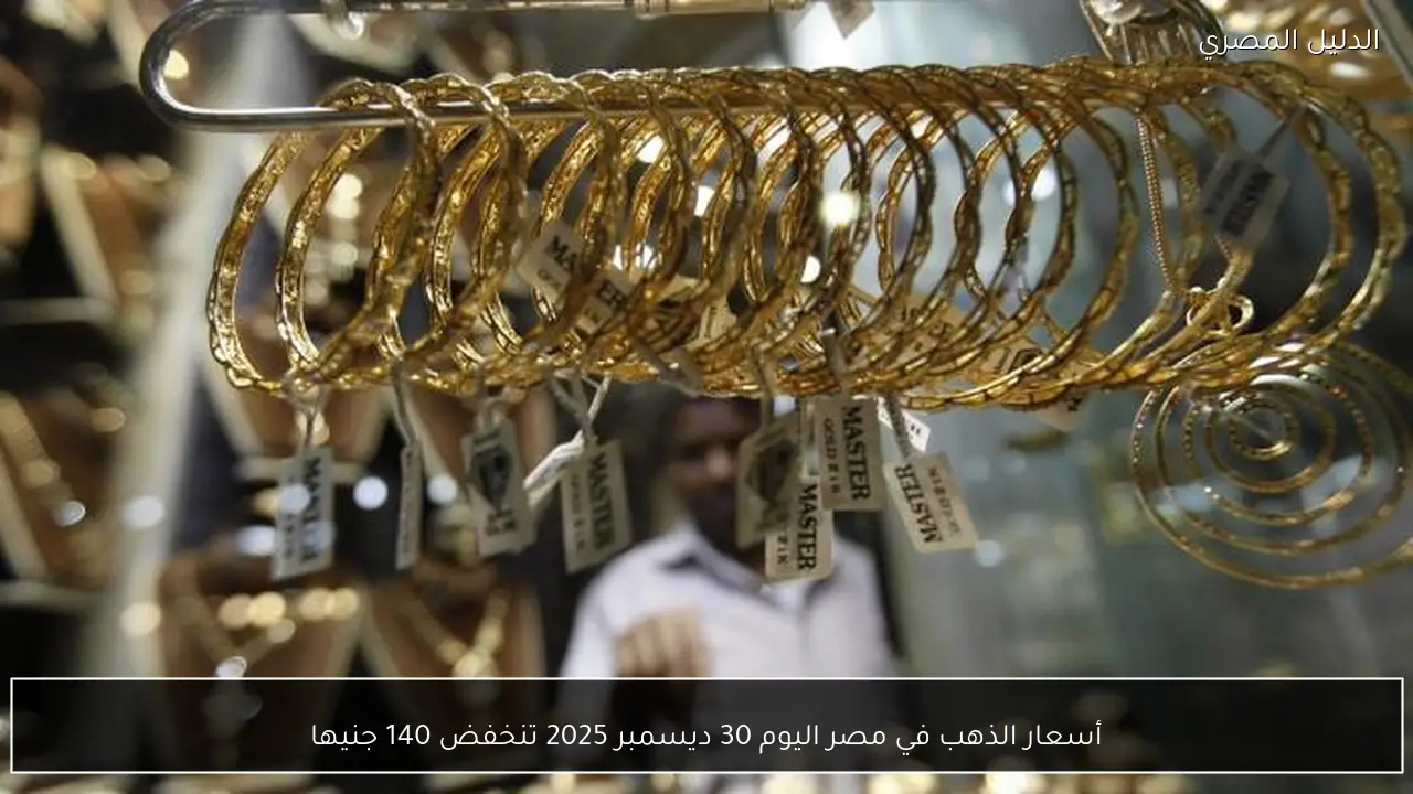 أسعار الذهب في مصر اليوم 30 ديسمبر 2025 تنخفض 140 جنيها