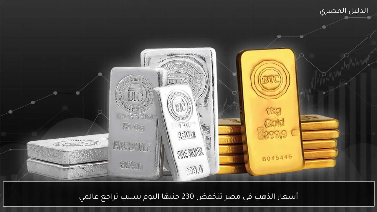 أسعار الذهب في مصر تنخفض 230 جنيهًا اليوم بسبب تراجع عالمي