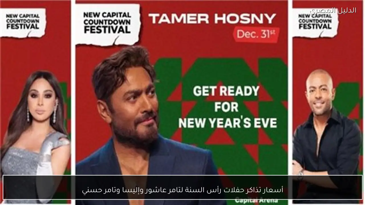 أسعار تذاكر حفلات رأس السنة لتامر عاشور وإليسا وتامر حسني