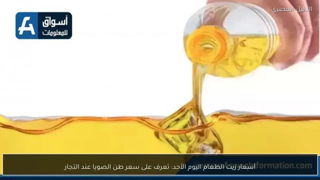 أسعار زيت الطعام اليوم الأحد: تعرف على سعر طن الصويا عند التجار