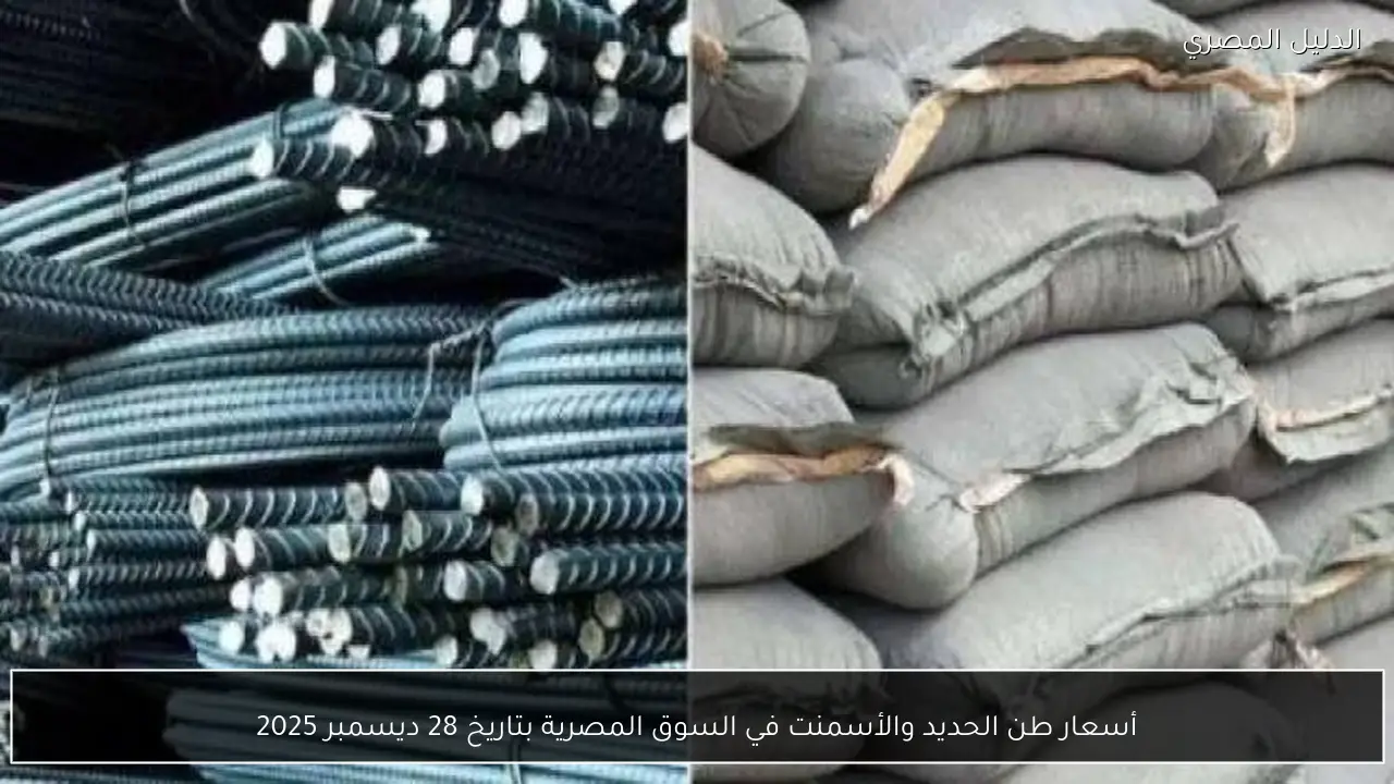 أسعار طن الحديد والأسمنت في السوق المصرية بتاريخ 28 ديسمبر 2025