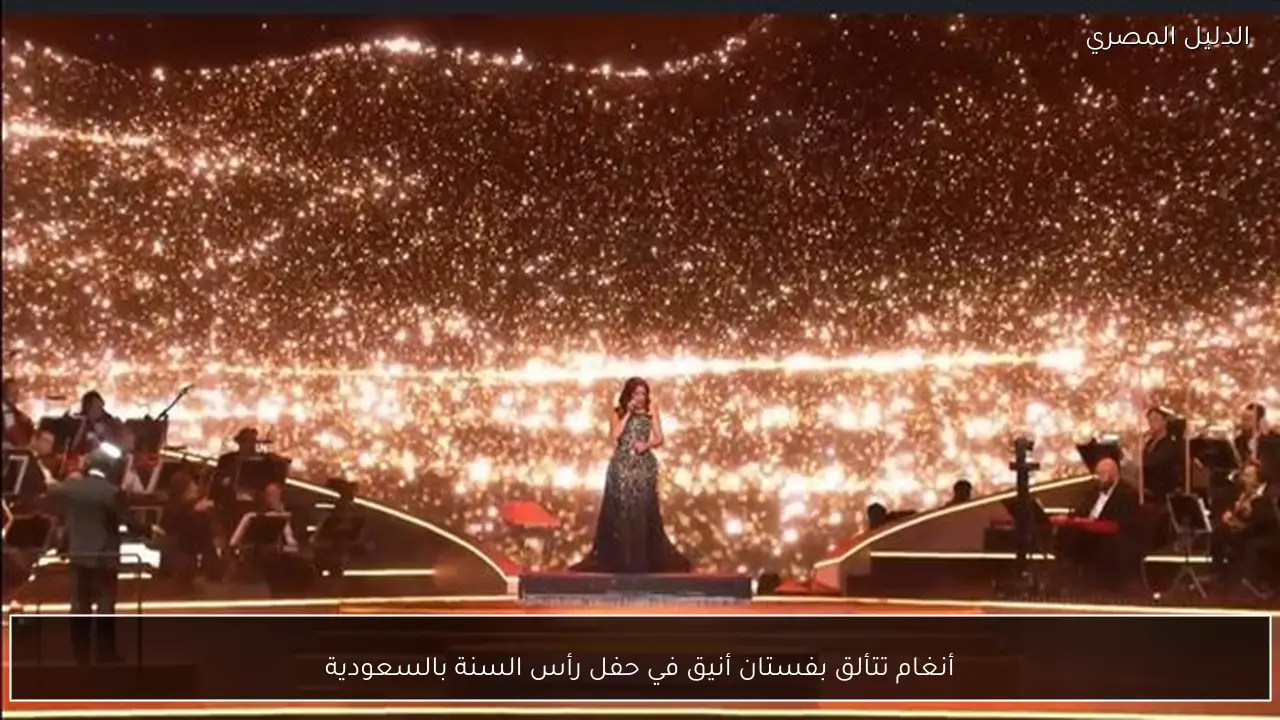 أنغام تتألق بفستان أنيق في حفل رأس السنة بالسعودية