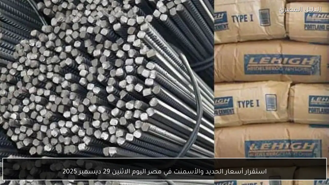 استقرار أسعار الحديد والأسمنت في مصر اليوم الاثنين 29 ديسمبر 2025