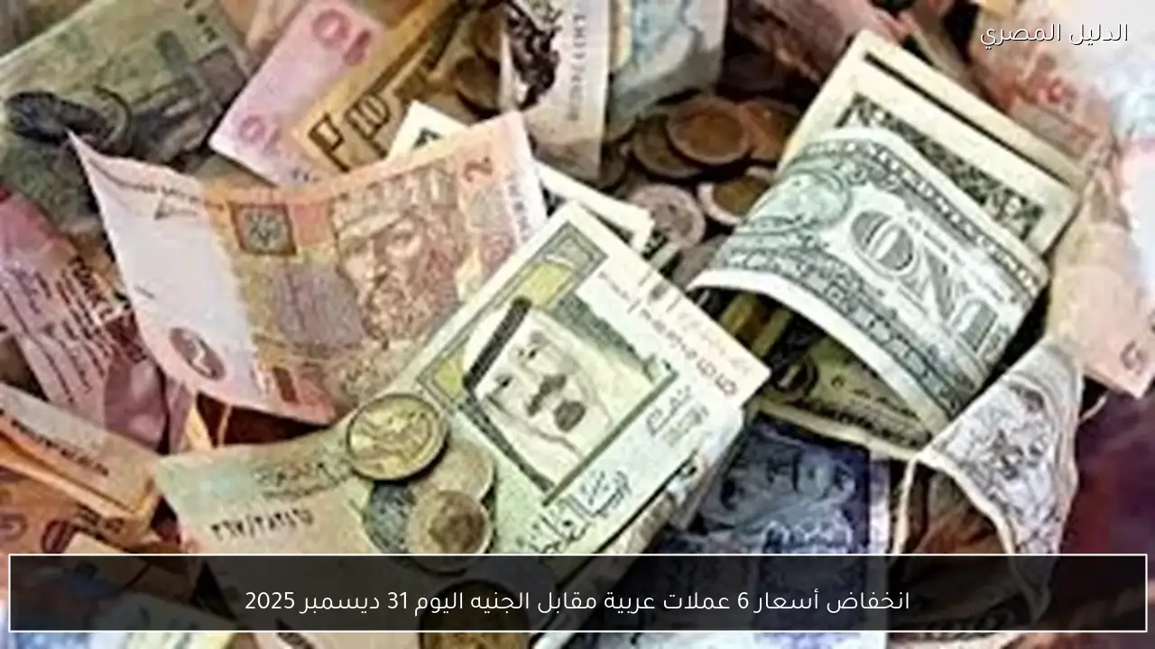 انخفاض أسعار 6 عملات عربية مقابل الجنيه اليوم 31 ديسمبر 2025