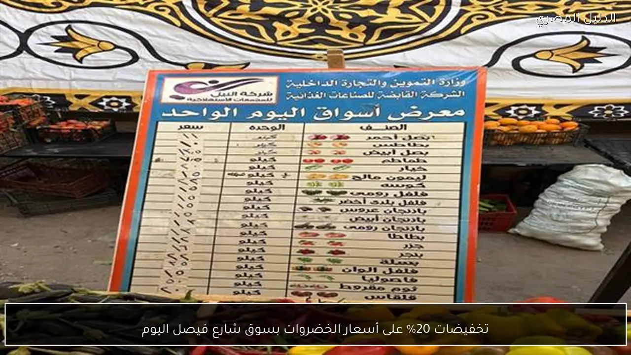 تخفيضات 20% على أسعار الخضروات بسوق شارع فيصل اليوم