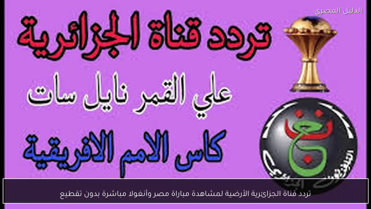 تردد قناة الجزائرية الأرضية لمشاهدة مباراة مصر وأنغولا مباشرة بدون تقطيع