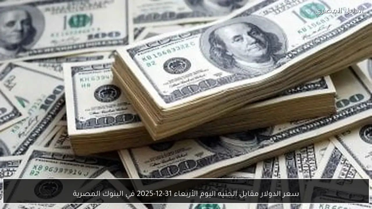 سعر الدولار مقابل الجنيه اليوم الأربعاء 31-12-2025 في البنوك المصرية