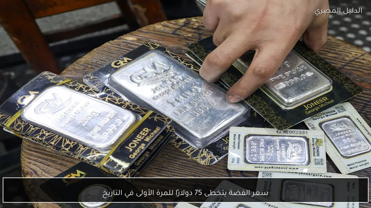 سعر الفضة يتخطى 75 دولارًا للمرة الأولى في التاريخ