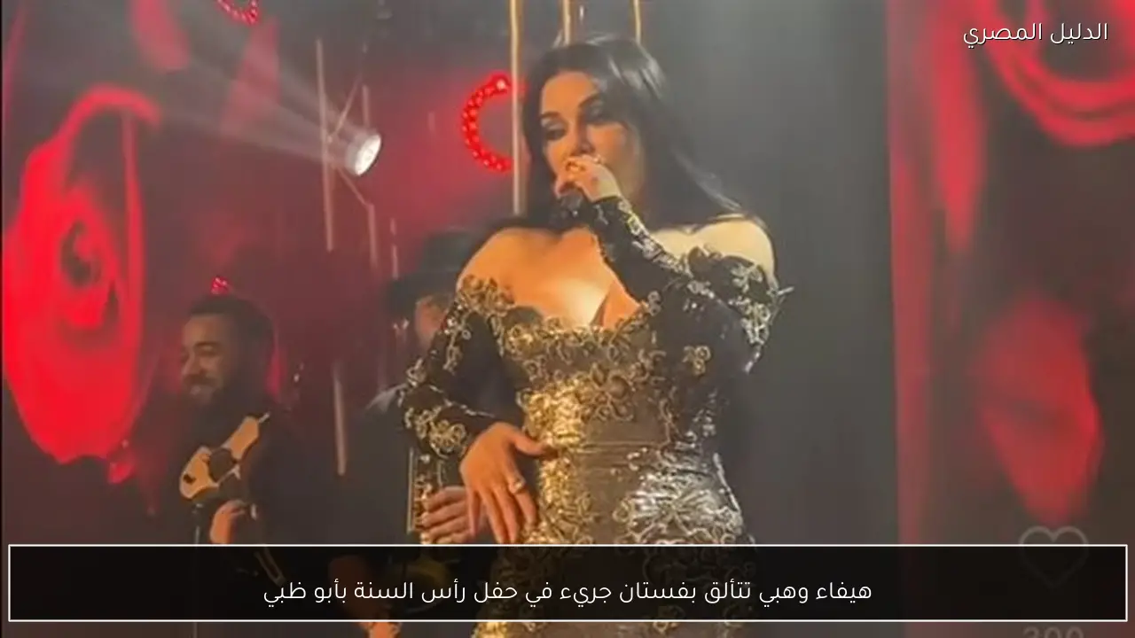 هيفاء وهبي تتألق بفستان جريء في حفل رأس السنة بأبو ظبي