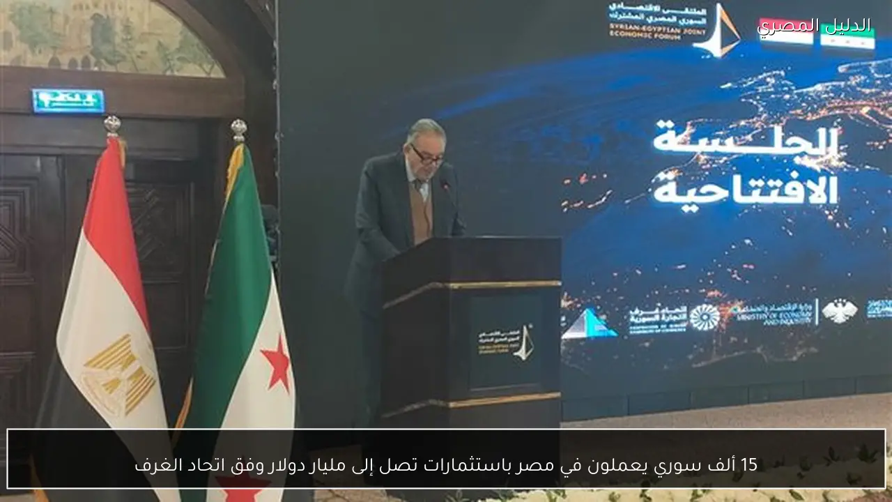 15 ألف سوري يعملون في مصر باستثمارات تصل إلى مليار دولار وفق اتحاد الغرف