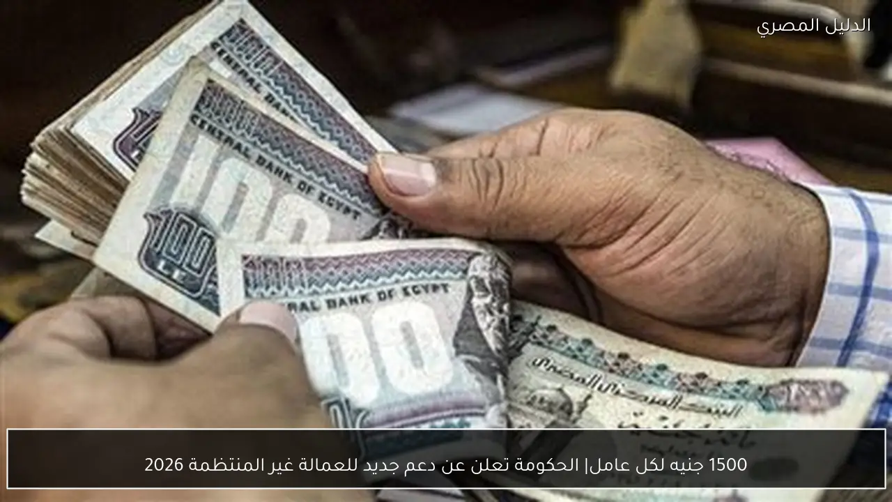 1500 جنيه لكل عامل| الحكومة تعلن عن دعم جديد للعمالة غير المنتظمة 2026