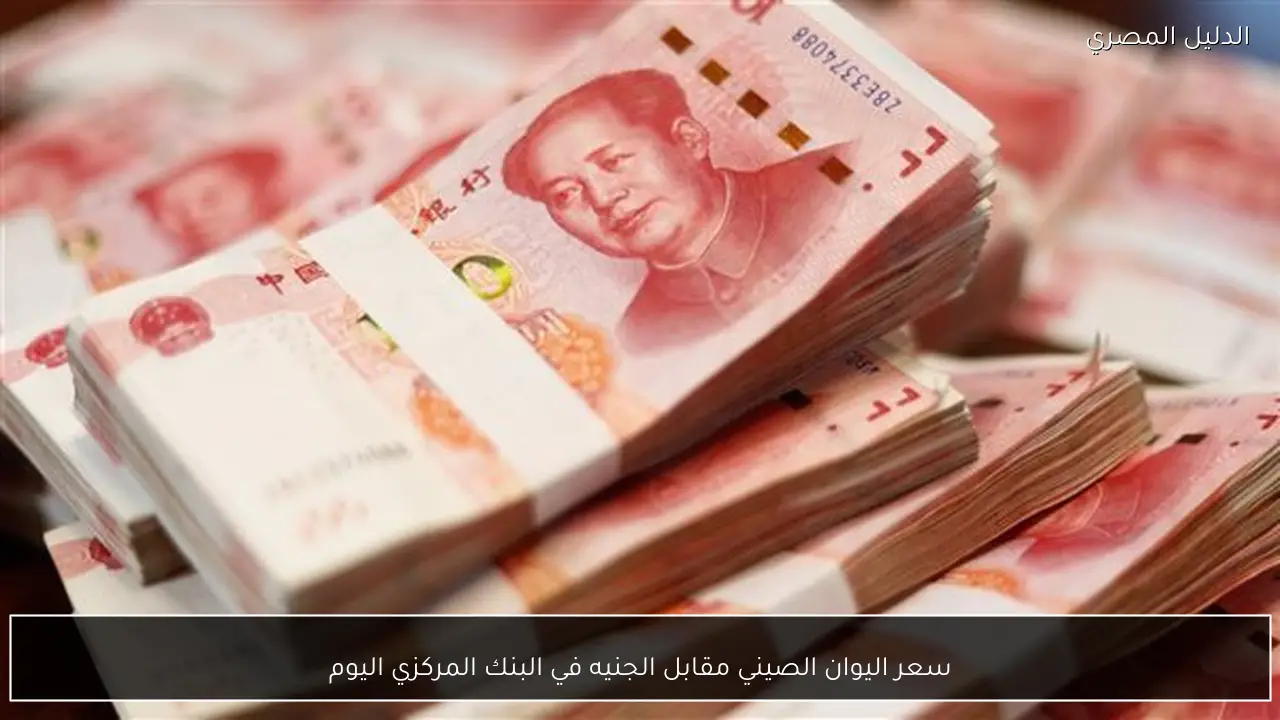 سعر اليوان الصيني مقابل الجنيه في البنك المركزي اليوم