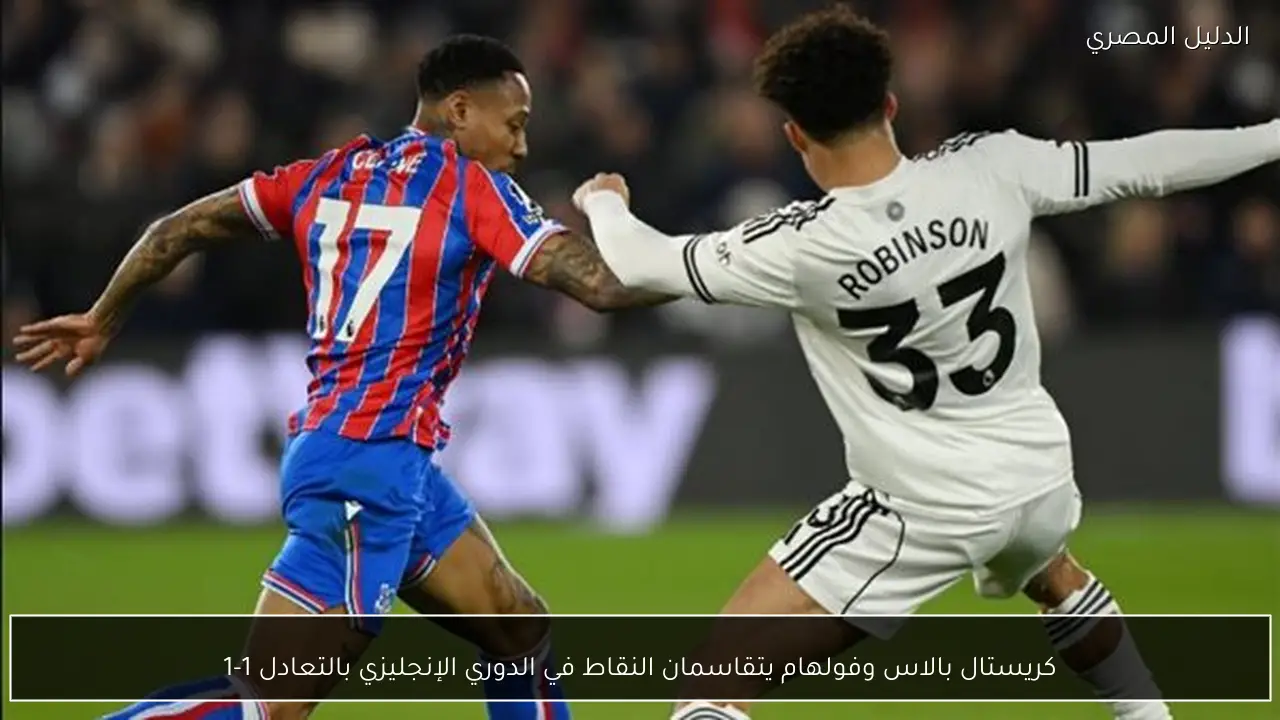 كريستال بالاس وفولهام يتقاسمان النقاط في الدوري الإنجليزي بالتعادل 1-1