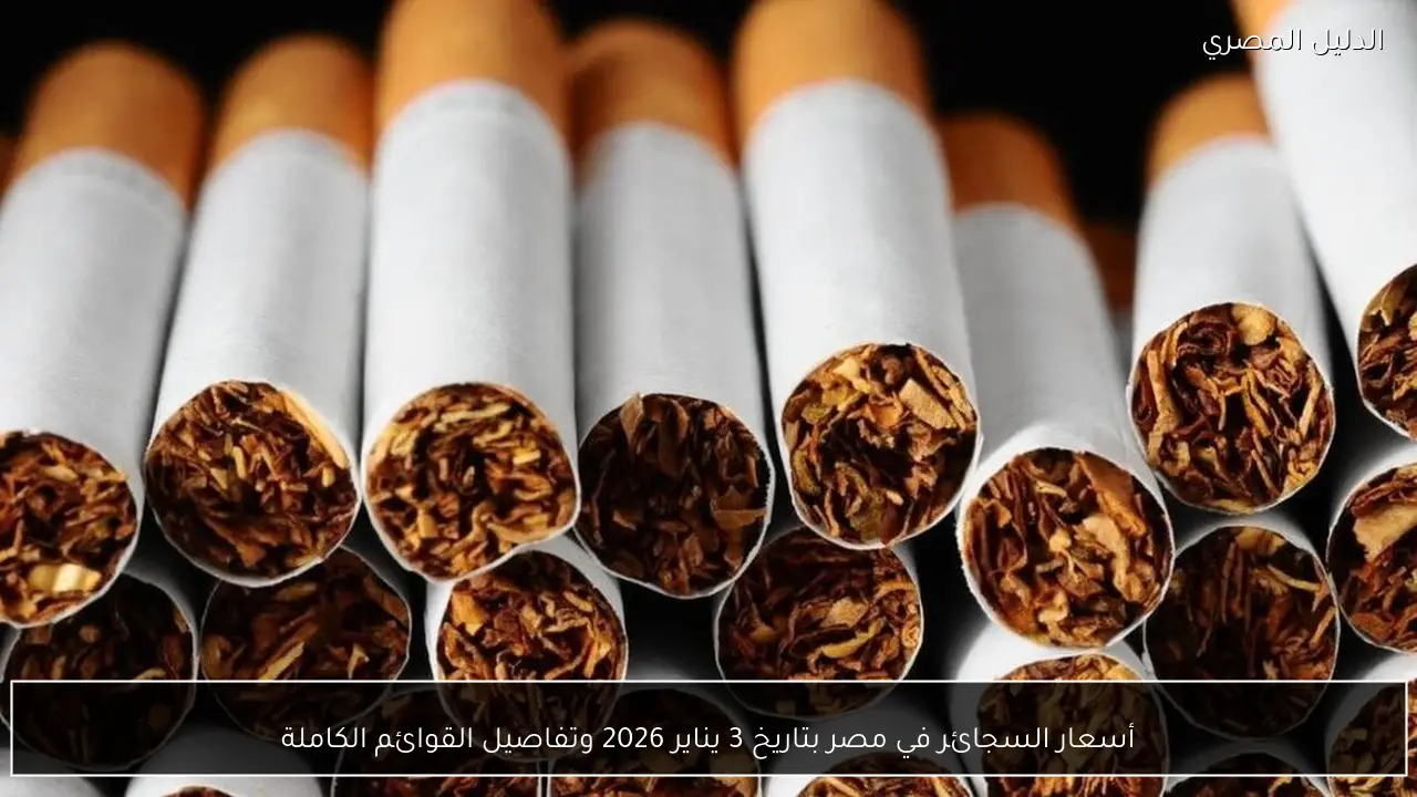 أسعار السجائر في مصر بتاريخ 3 يناير 2026 وتفاصيل القوائم الكاملة