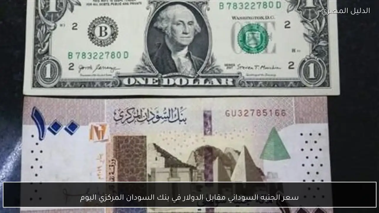 سعر الجنيه السوداني مقابل الدولار في بنك السودان المركزي اليوم