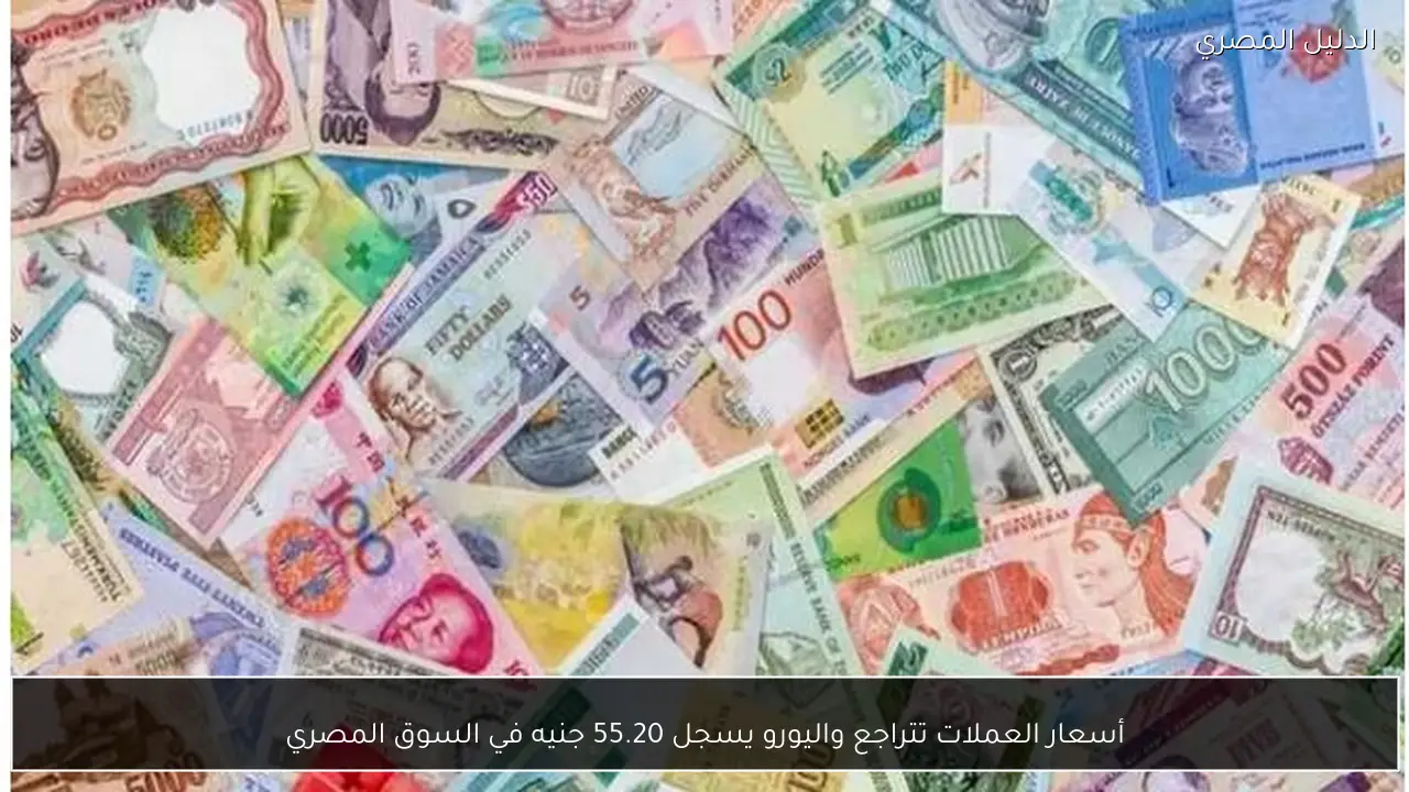 أسعار العملات تتراجع واليورو يسجل 55.20 جنيه في السوق المصري