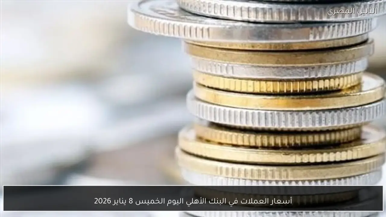أسعار العملات في البنك الأهلي اليوم الخميس 8 يناير 2026