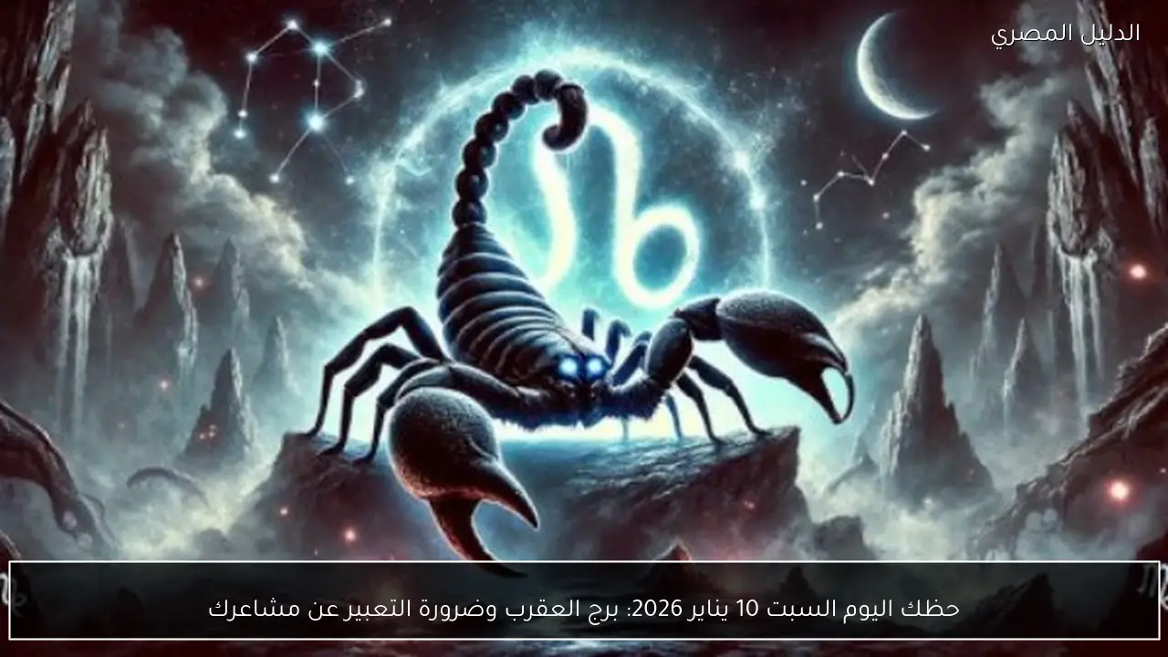 حظك اليوم السبت 10 يناير 2026: برج العقرب وضرورة التعبير عن مشاعرك
