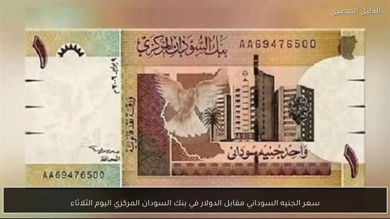 سعر الجنيه السوداني مقابل الدولار في بنك السودان المركزي اليوم الثلاثاء