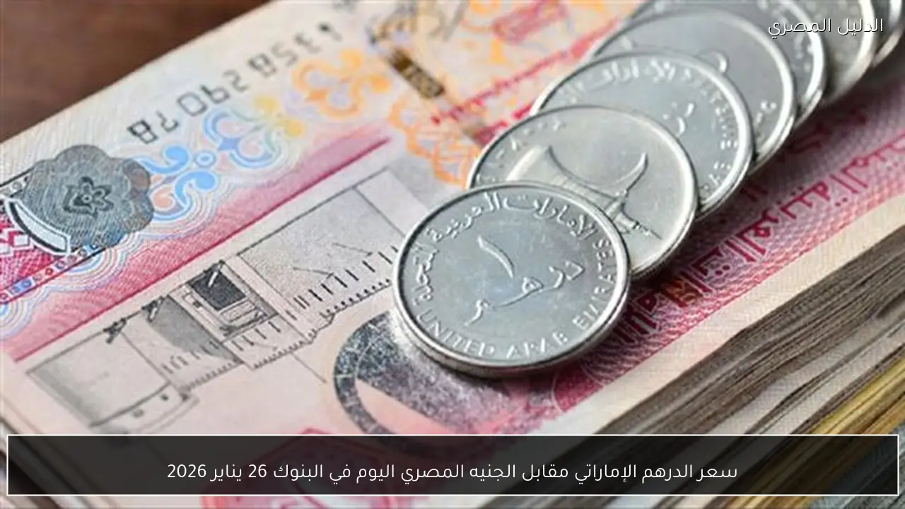 سعر الدرهم الإماراتي مقابل الجنيه المصري اليوم في البنوك 26 يناير 2026