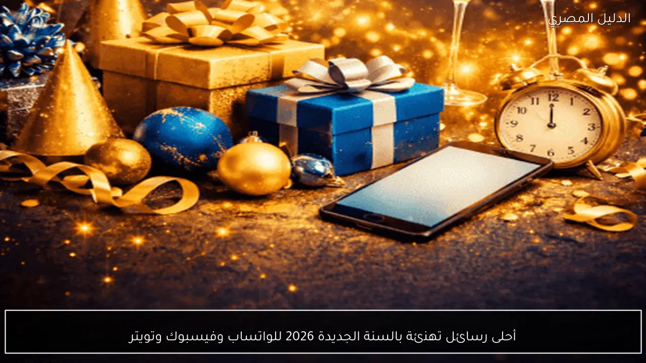 أحلى رسائل تهنئة بالسنة الجديدة 2026 للواتساب وفيسبوك وتويتر