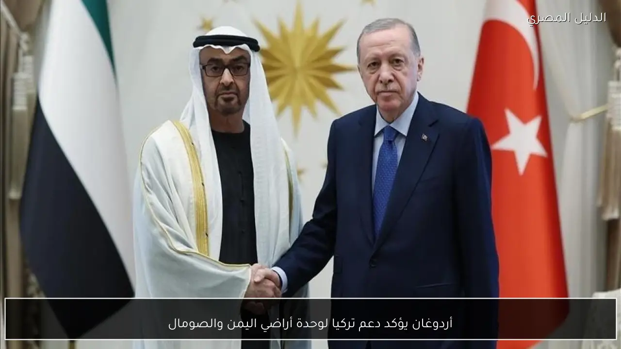 أردوغان يؤكد دعم تركيا لوحدة أراضي اليمن والصومال