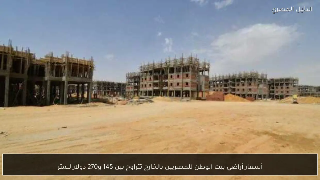 أسعار أراضي بيت الوطن للمصريين بالخارج تتراوح بين 145 و270 دولار للمتر