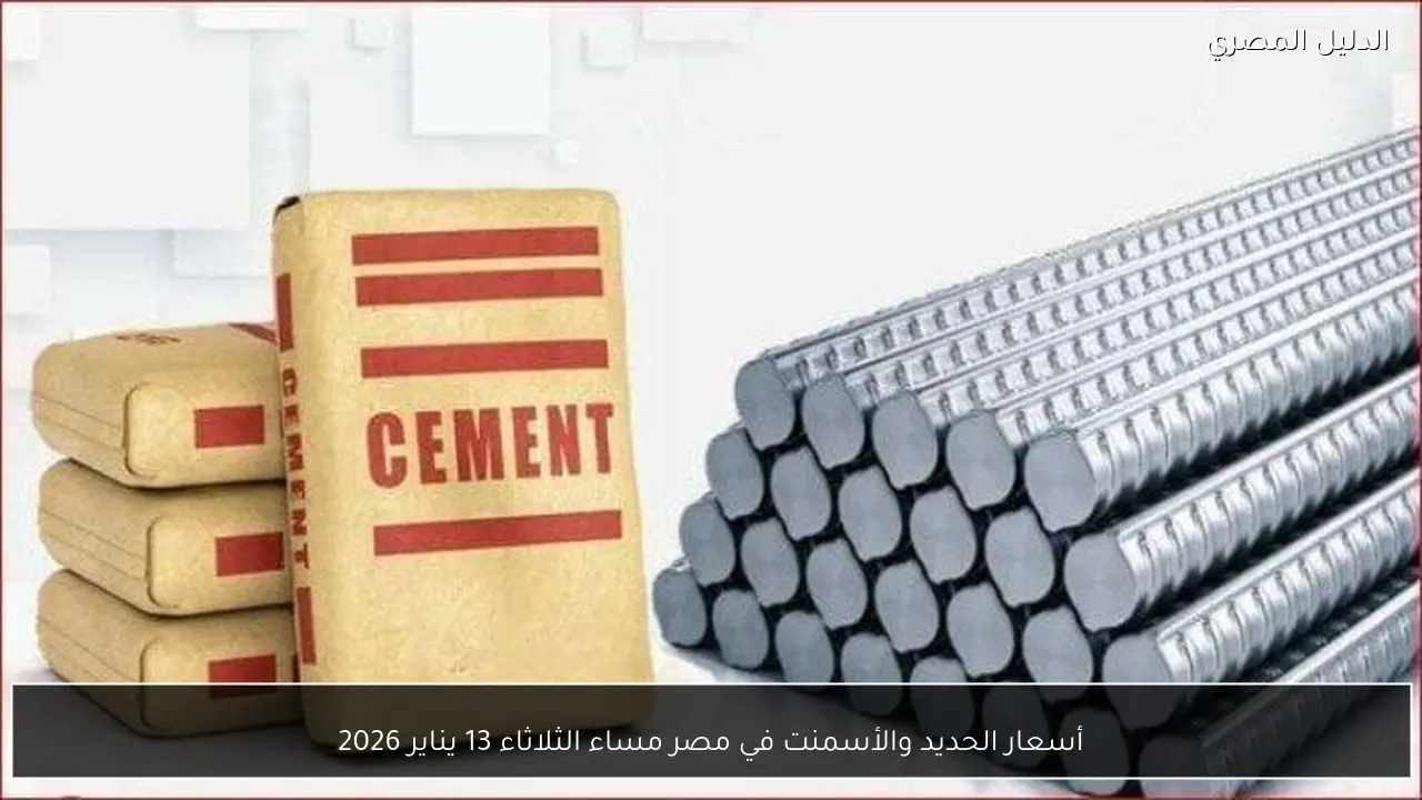 أسعار الحديد والأسمنت في مصر مساء الثلاثاء 13 يناير 2026