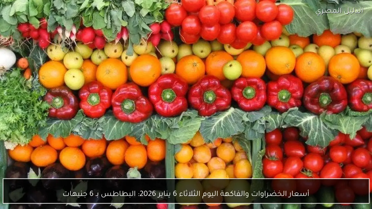 أسعار الخضراوات والفاكهة اليوم الثلاثاء 6 يناير 2026: البطاطس بـ 6 جنيهات