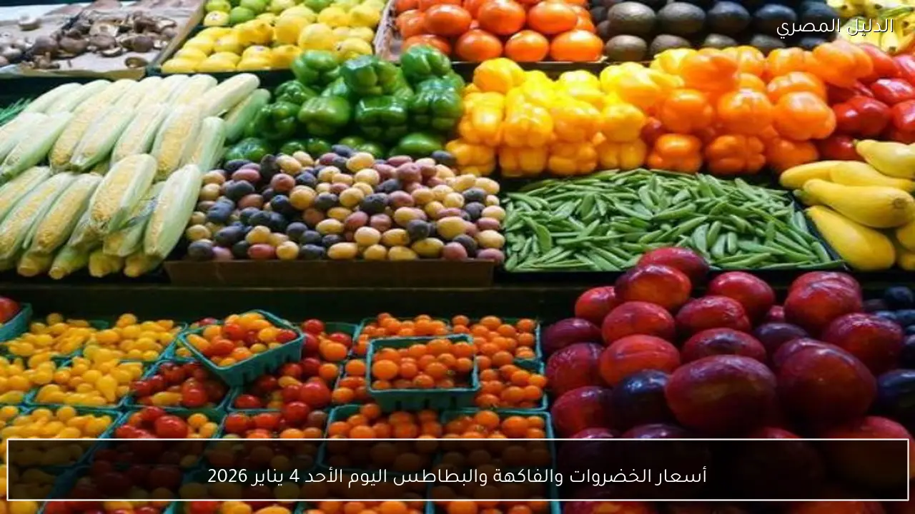 أسعار الخضروات والفاكهة والبطاطس اليوم الأحد 4 يناير 2026