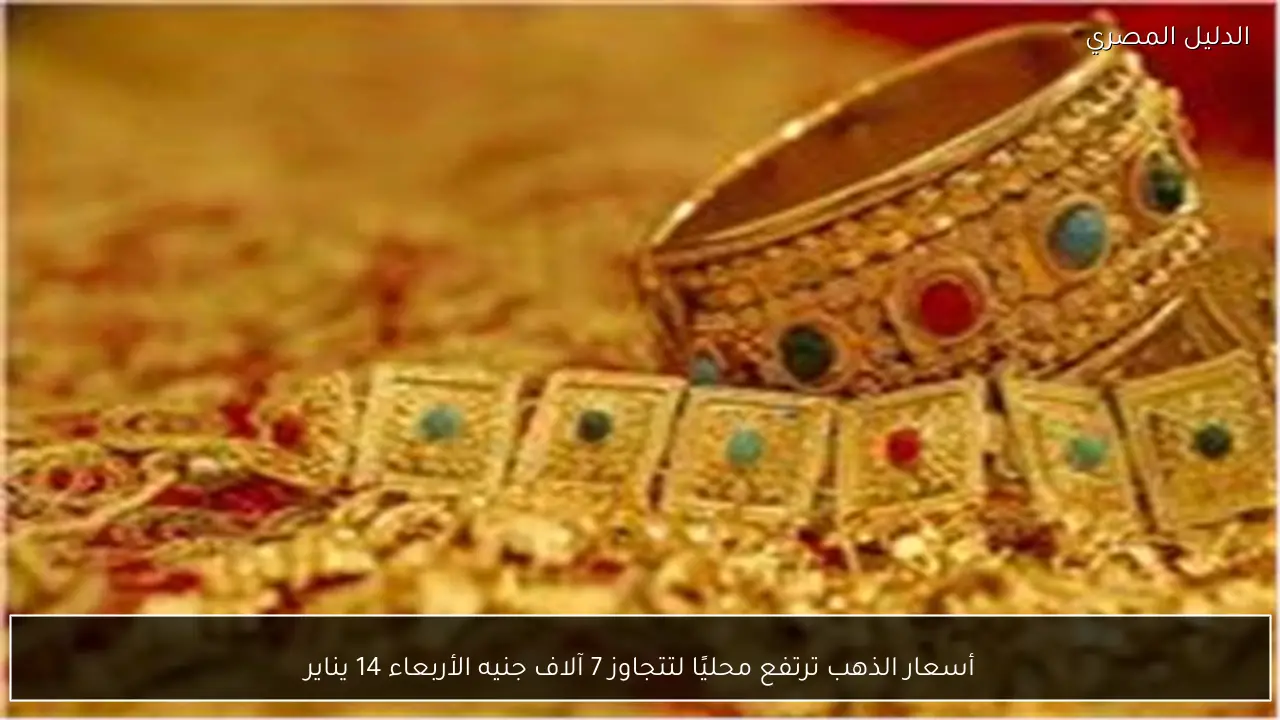 أسعار الذهب ترتفع محليًا لتتجاوز 7 آلاف جنيه الأربعاء 14 يناير