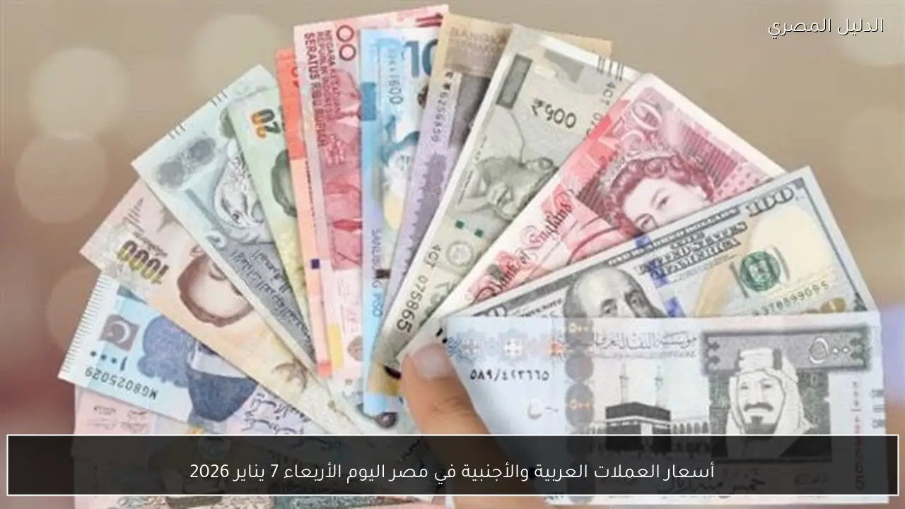 أسعار العملات العربية والأجنبية في مصر اليوم الأربعاء 7 يناير 2026