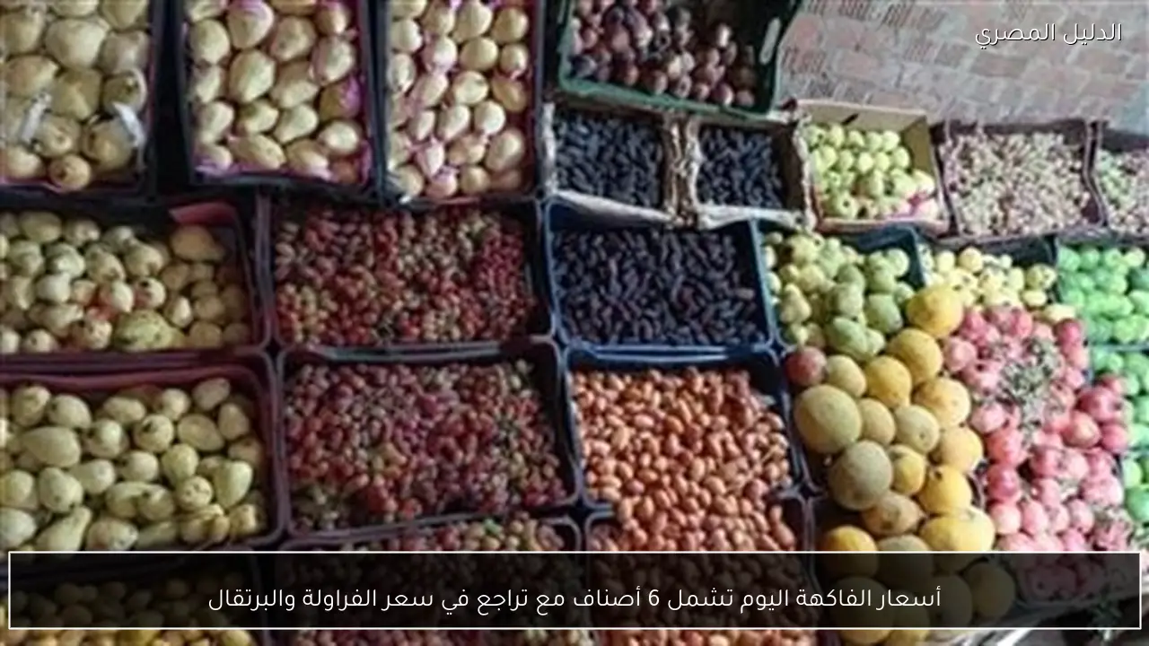أسعار الفاكهة اليوم تشمل 6 أصناف مع تراجع في سعر الفراولة والبرتقال