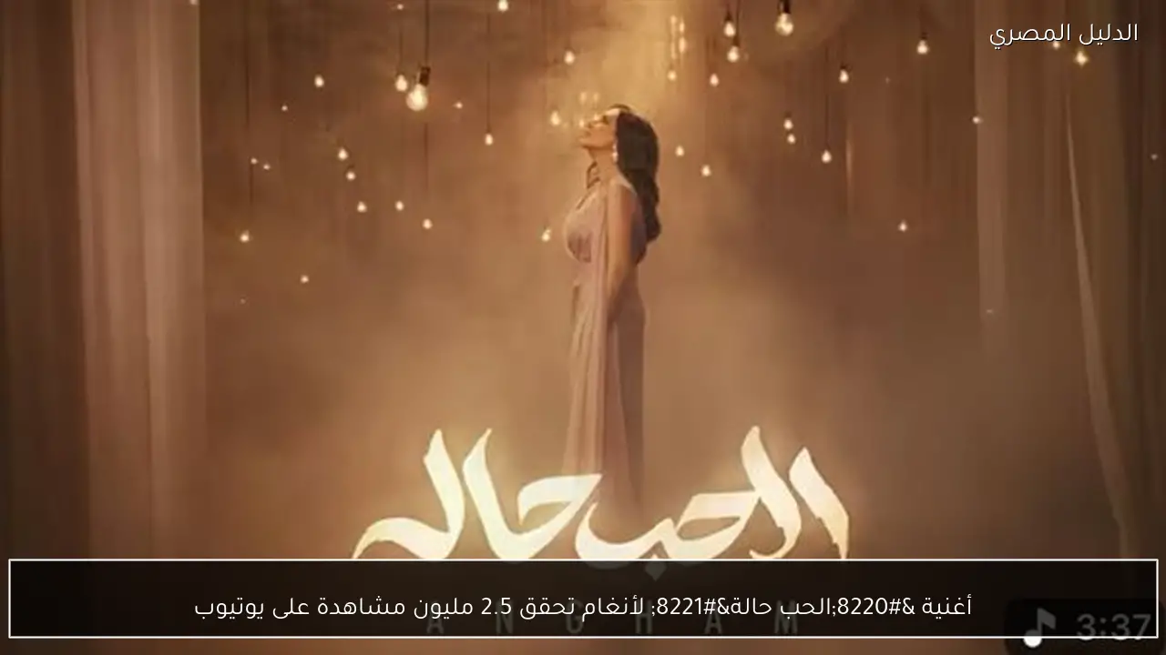 أغنية “الحب حالة” لأنغام تحقق 2.5 مليون مشاهدة على يوتيوب