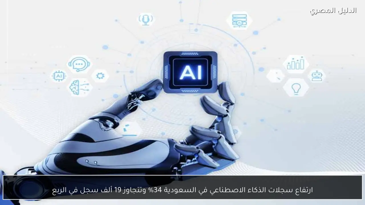ارتفاع سجلات الذكاء الاصطناعي في السعودية 34% وتتجاوز 19 ألف سجل في الربع