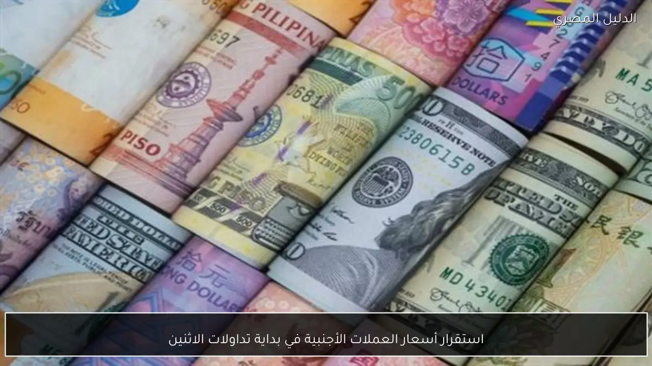 استقرار أسعار العملات الأجنبية في بداية تداولات الاثنين
