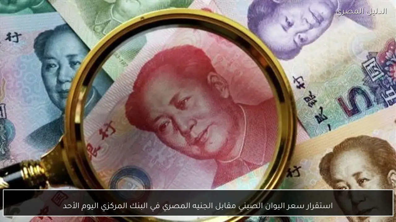 استقرار سعر اليوان الصيني مقابل الجنيه المصري في البنك المركزي اليوم الأحد