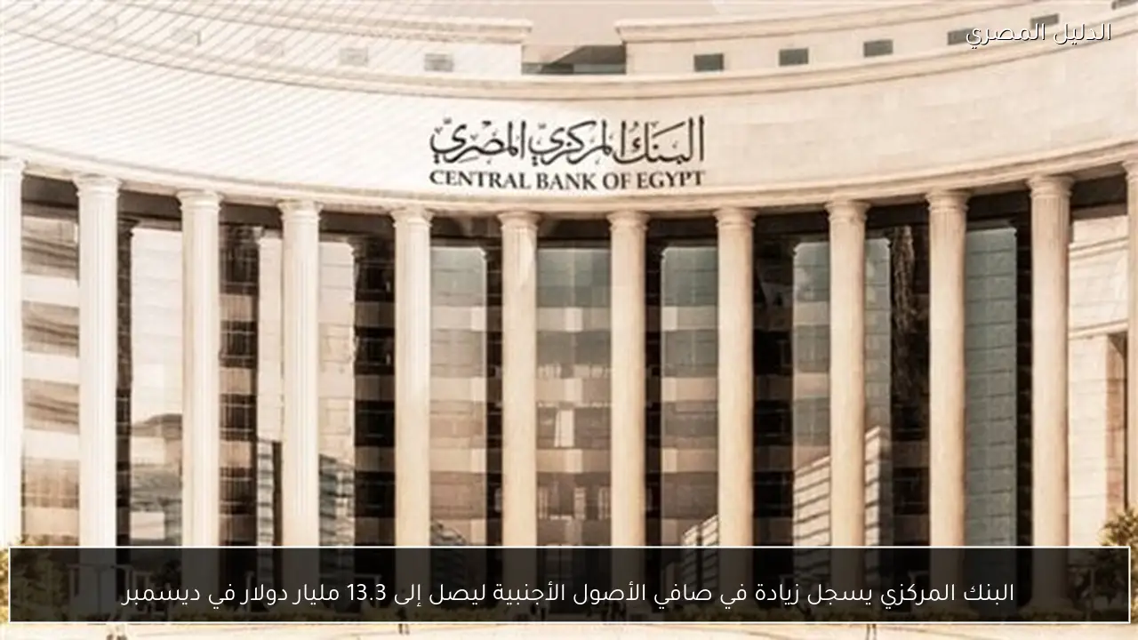 البنك المركزي يسجل زيادة في صافي الأصول الأجنبية ليصل إلى 13.3 مليار دولار في ديسمبر