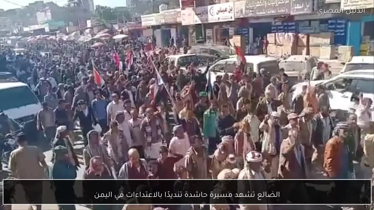 الضالع تشهد مسيرة حاشدة تنديدًا بالاعتداءات في اليمن