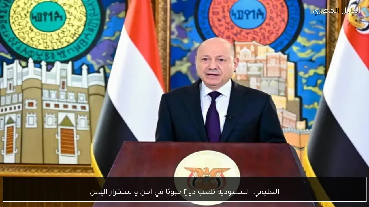 العليمي: السعودية تلعب دورًا حيويًا في أمن واستقرار اليمن