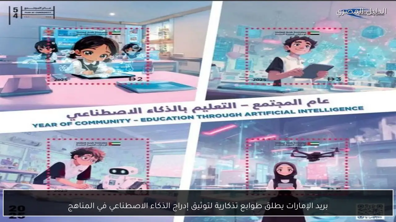 بريد الإمارات يطلق طوابع تذكارية لتوثيق إدراج الذكاء الاصطناعي في المناهج